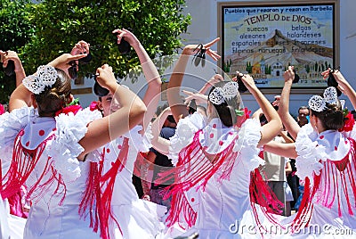 Teenage flamenco dancers, Marbella, Spain.