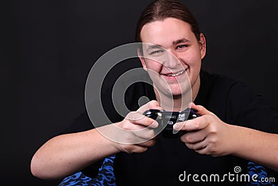 Teenage video game player