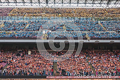 50.000 teenagers take part in a religious ceremony at San Siro stadium in Milan, Italy