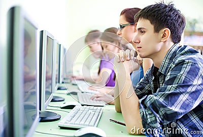 Teens in internet-cafe