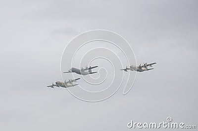 TEL AVIV, ISRAEL 2014 May 6: Israeli Air Force airplanes (three