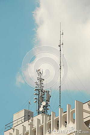 Telecommunication Antenna on top of building