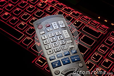 Television DVD Remote Control & computer keyboard