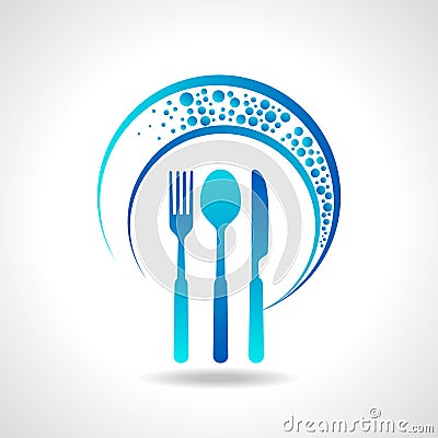 Template for menu card with cutlery