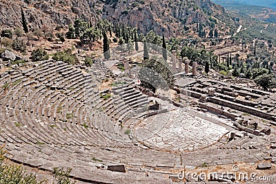 Temple of Apollo and the theater at Delphi