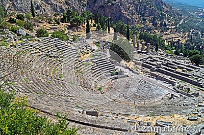 Temple of Apollo and the theater at Delphi oracle archaeological