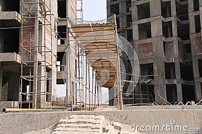 A temporary bridge at under construction site