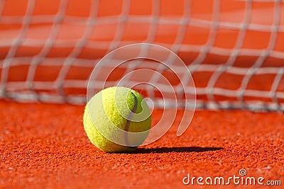 Tennis ball on a court