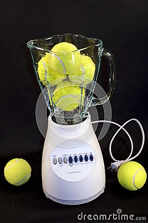 Tennis balls in blender