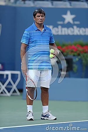 Tennis coach Toni Nadal during Rafael Nadal practice for US Open 2013 at Arthur Ashe Stadium