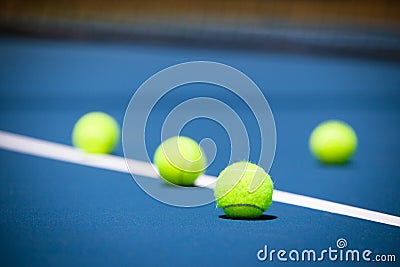 Tennis Court with Ball and Net