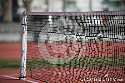 Tennis Court Net and Court Beyond