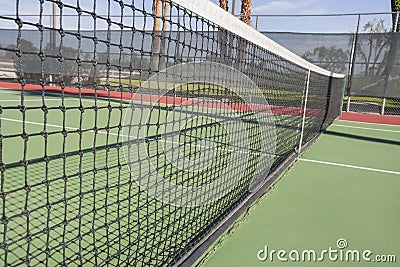 Tennis net on court