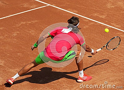 Tennis player in action