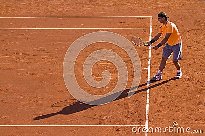 Rafa Nadal tennis player and shadow