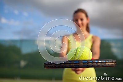 Tennis player on the tennis court