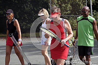 Tennis team walking