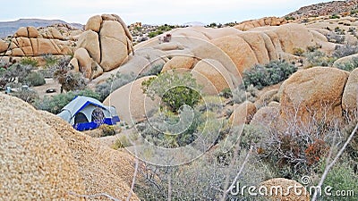 Tent Camping in Joshua Tree National Park - Panorama