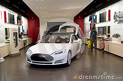 Tesla electric car showroom