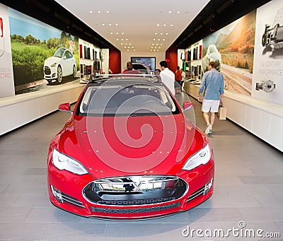 Tesla electric car showroom