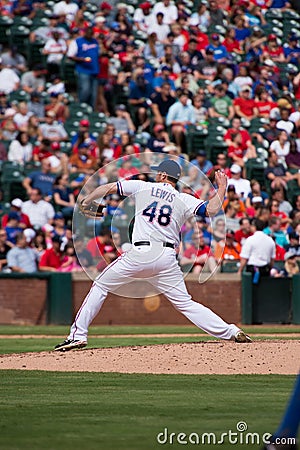 Texas Rangers Pitcher Colby Lewis Pitching