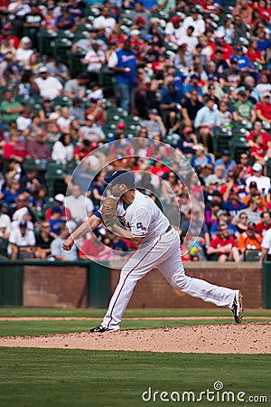 Texas Rangers Pitcher Colby Lewis Pitching