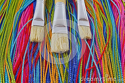 Textile paint brushes
