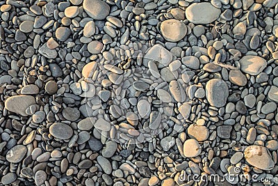 Texture, background, pebbles, gray stones on the beach