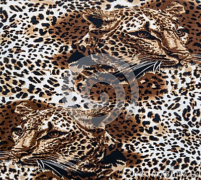 Texture of fabric stripes leopard