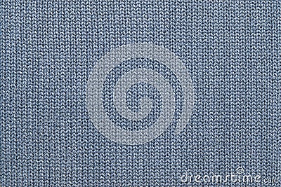 Texture of knitted gray-blue woolen fabric