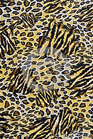 Texture of leopard print fabric striped