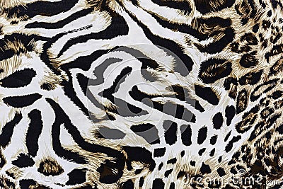 Texture of print fabric stripes leopard