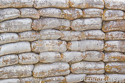 Texture of sand bag in military