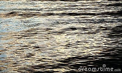 Texture of Small Waves Reflecting Light and Shadow at Dusk