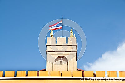 Thai flag on the tower.