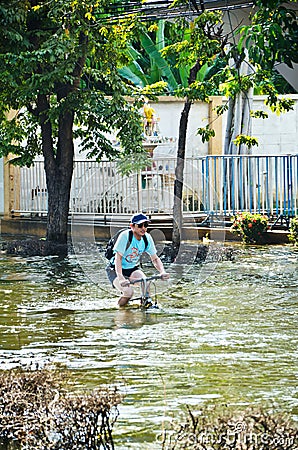 Thai flood crisis at Bangkok, Thailand