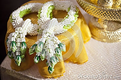 Thai Jasmin Wedding Garland for groom and bride, Thailand Weddin