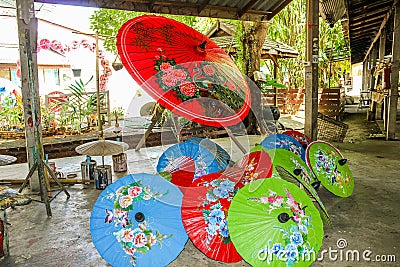 Thai rice paper umbrellas