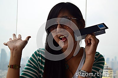 Thai Woman Portrait at Restaurant of Baiyoke Tower