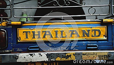 Thailand label on pickup truck