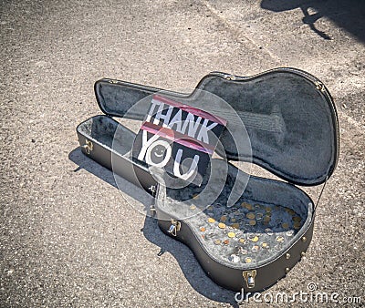 Thank you from street musician