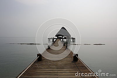 Thatched Hut Bar Dock Belize