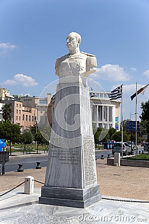 Thessaloniki, Greece. A marble bust of Nikolaos Votsis (1934)