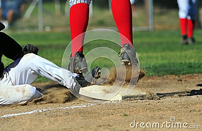 Third base coming out.