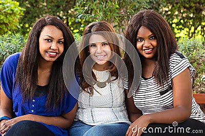 Three Beautiful Girls Smiling