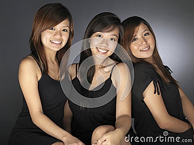 Three Beautiful Young Asian Women