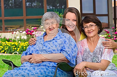 Three generation of women at countryside