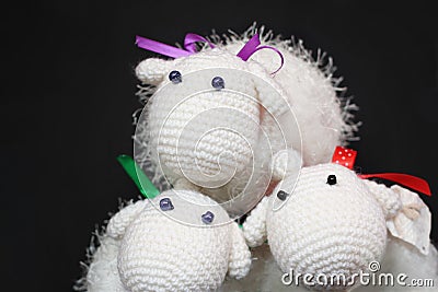 Three Knitted Sheeps