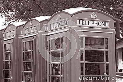 Three Traditional Telephone Boxes
