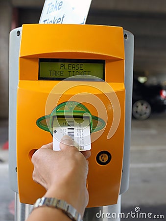 Ticket dispenser parking structure